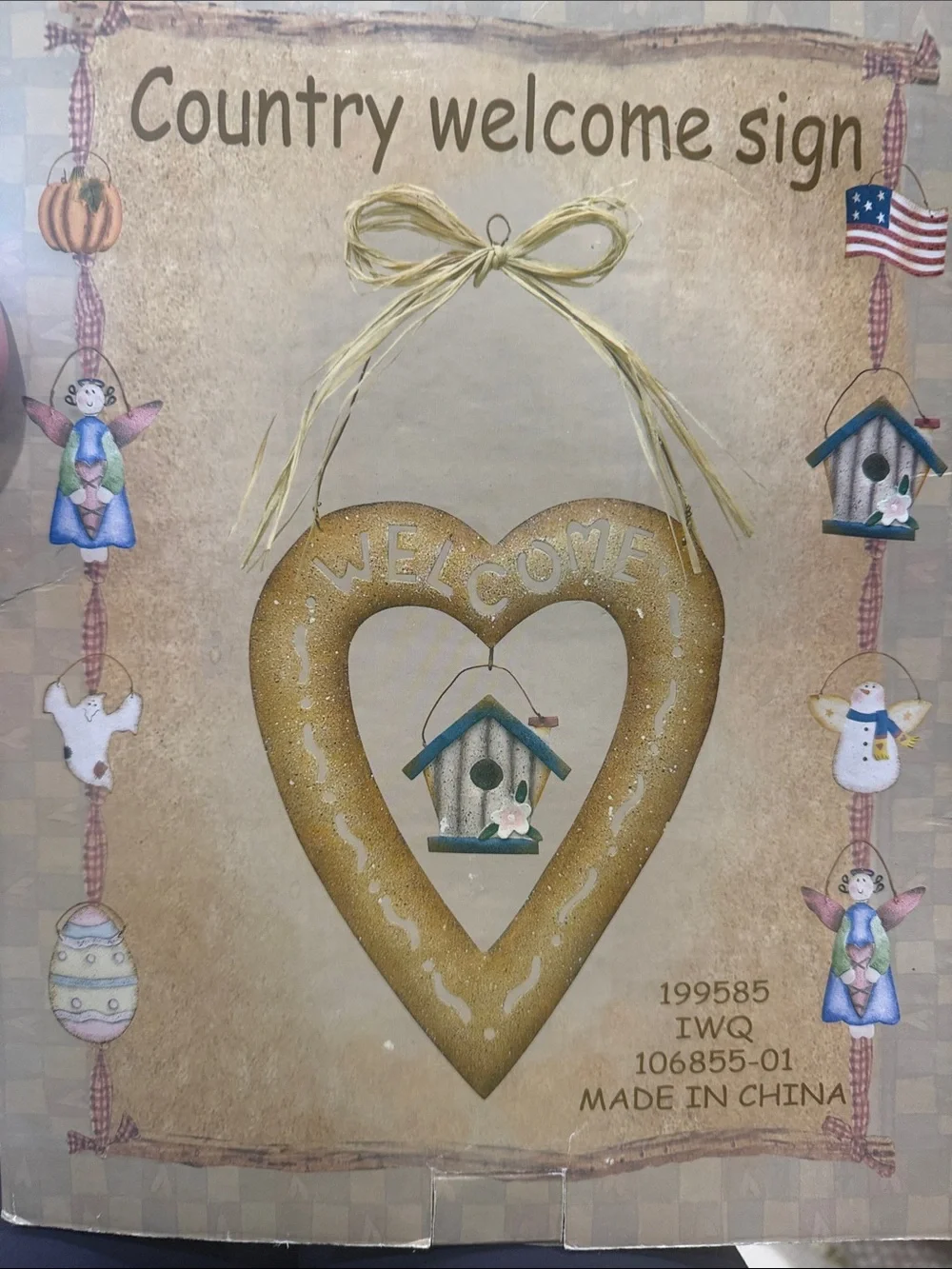 Country Metal Heart Sign with interchangeable holiday seasons Vintage 1995